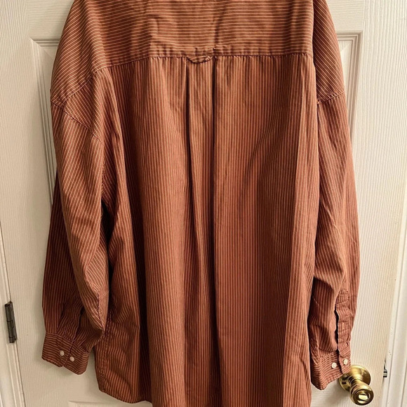 SADDLEBRED~MEN’S SHIRT~CORAL/BROWN~3X TALL - Picture 5 of 7